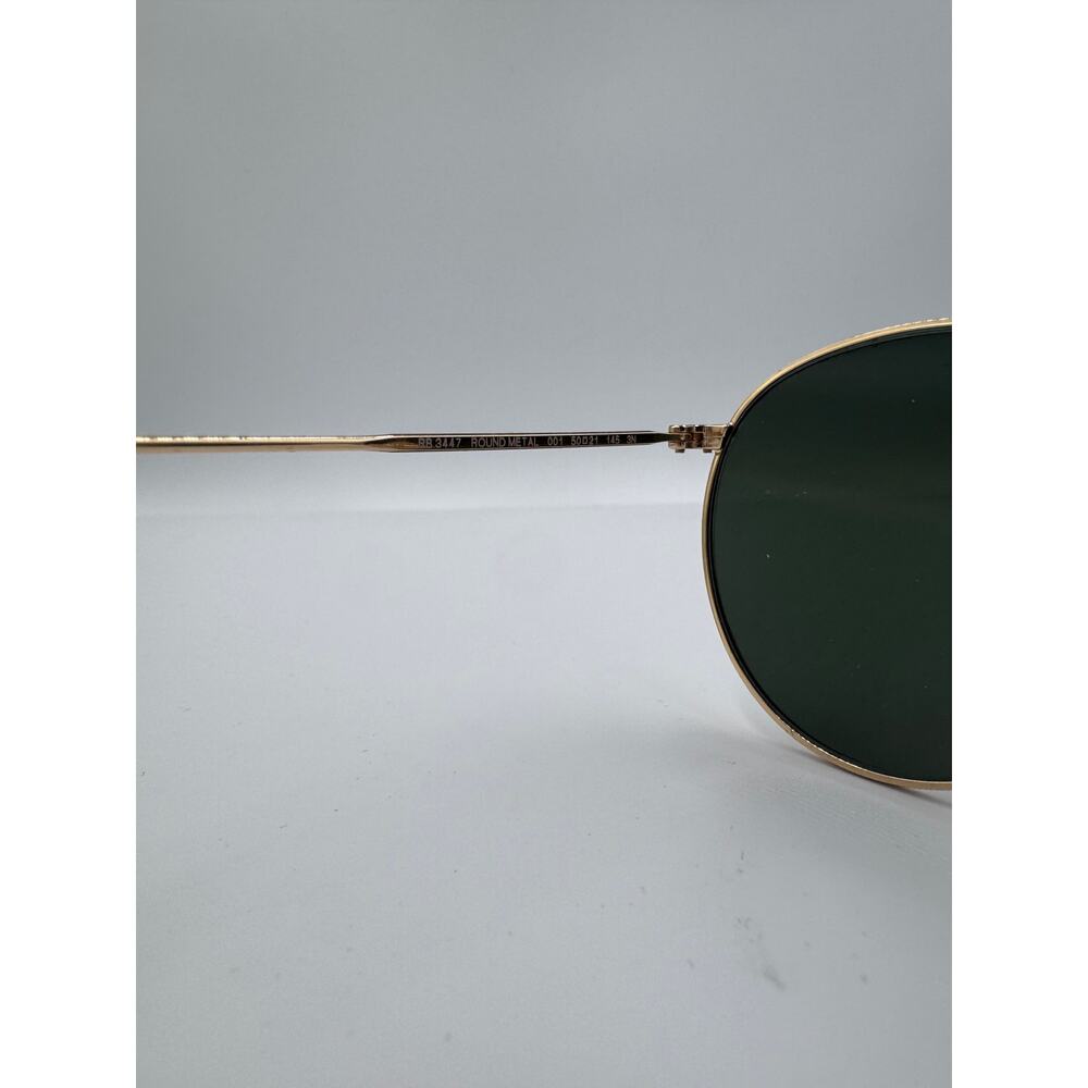 Ray-Ban RB3447 Round Metal Gold Frame Green G-15 Lens 50mm New - Picture 7 of 7